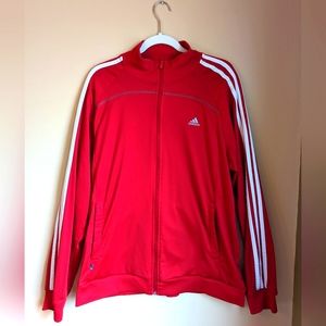 Men's Adidas Red Zip Up Jacket, Large